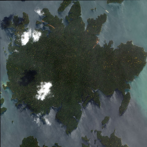 Satellite image of Barro Colorado Island