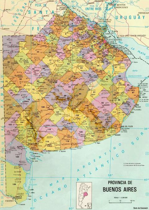 Buenos Aires Province Map, Argentina