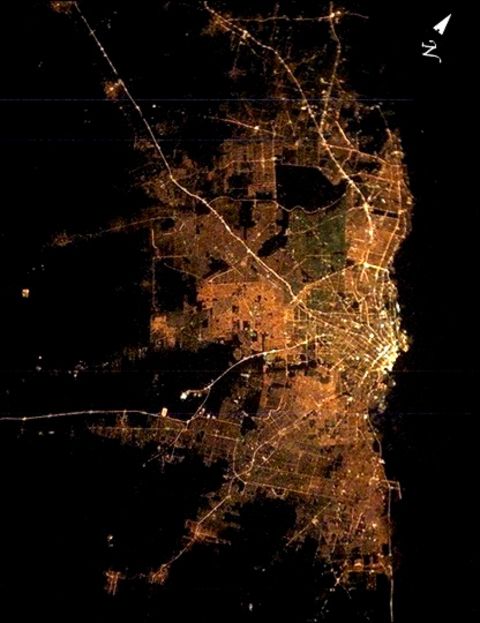 Satellite Image Of Buenos Aires At Night Ex 5006