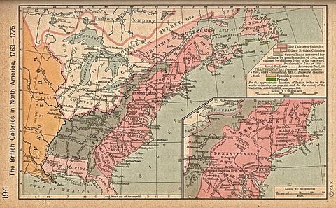 British Colonies in North America, 1763-1775