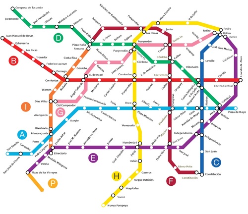 Mapa Del Subte O Metro De Buenos Aires | Gifex