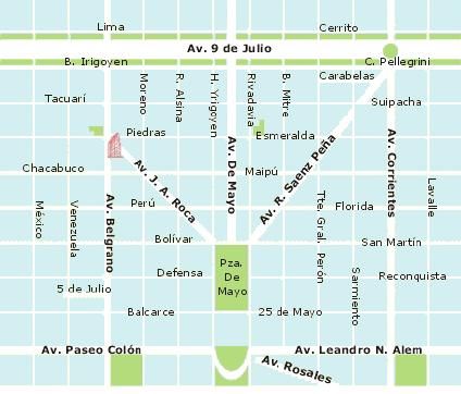 Mapa del Microcentro de Buenos Aires