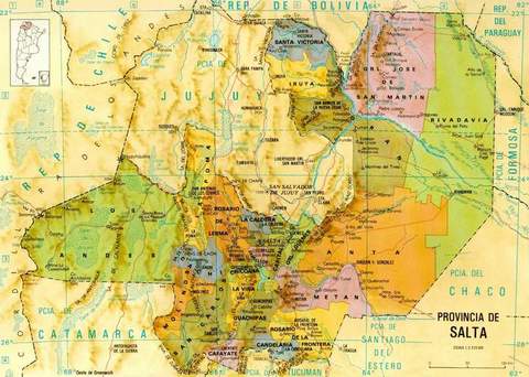 Province of Salta Map, Argentina