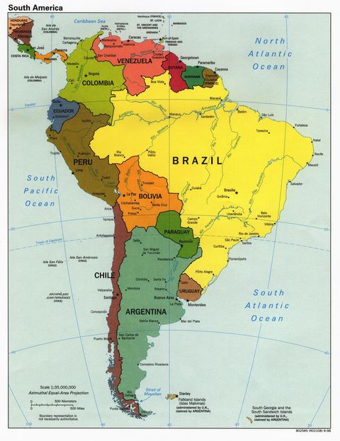Mapa Político de América del Sur 