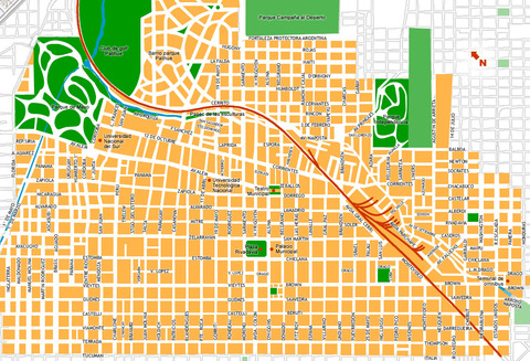 Downtown Bahía Blanca city