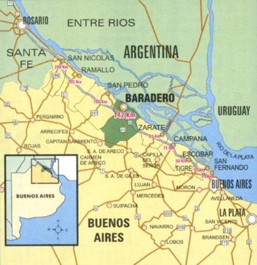 Localización de la ciudad de Baradero