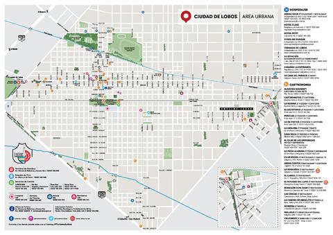 Map of the city of Lobos, Buenos Aires, Argentina