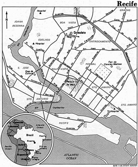 Plan of downtown Recife