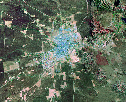 Imagen satelital de la ciudad de San Luis, provincia de San Luis, Argentina