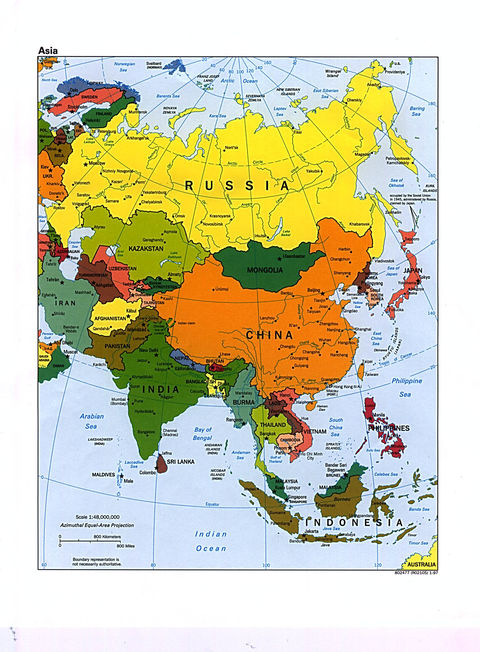 Mapa Politico De Asia 