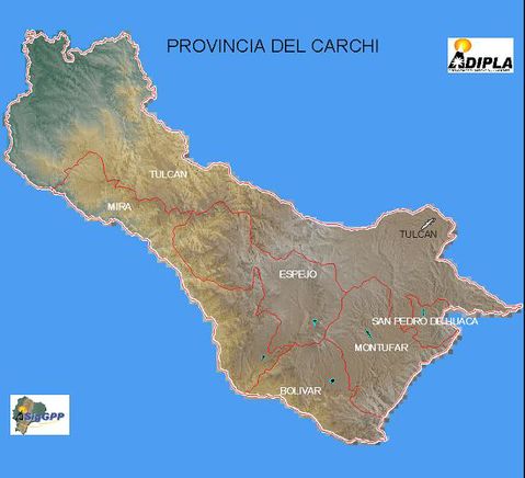 Mapa físico de Carchi