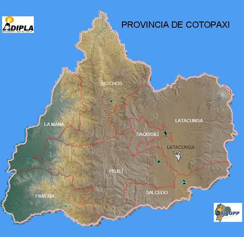 Mapa físico de Cotopaxi