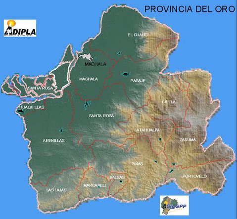 Mapa físico de El Oro