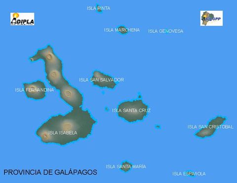 Mapa físico de Galápagos