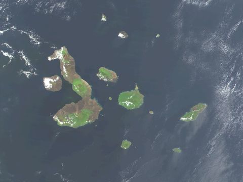 Imagen de satélite de las Islas Galápagos