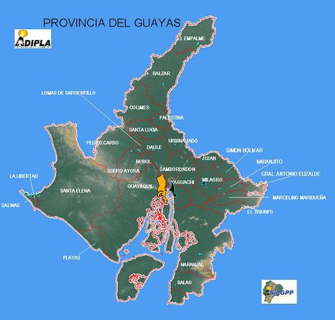 Physical map of Guayas