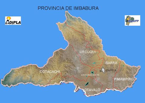 Mapa físico de Imbabura