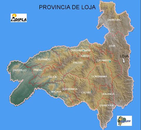 Mapa físico de Loja