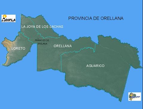 Mapa físico de Orellana