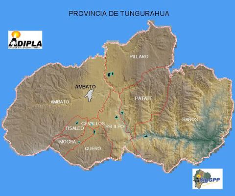 Mapa físico de Tungurahua