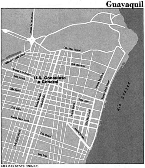 Location of the U.S. Consulate in Guayaquil 1986