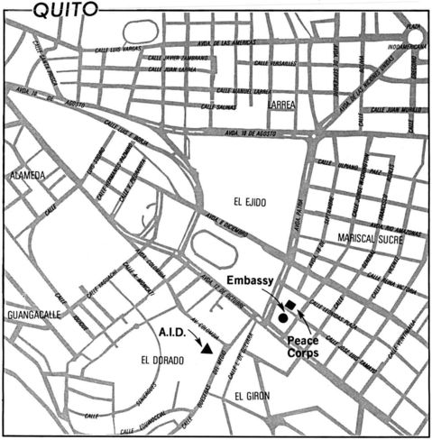 Location of the U.S. Embassy in Quito 1986