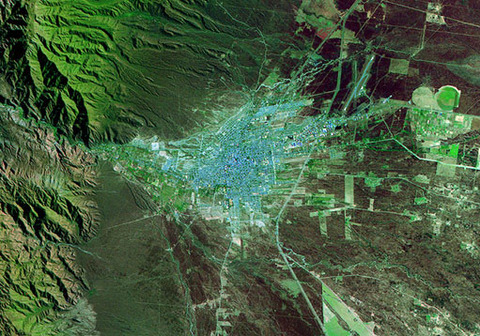 Satellite image of the city of Tucumán, Argentina