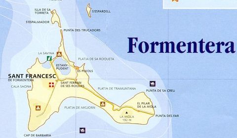 Mapa de carreteras de Isla Formentera