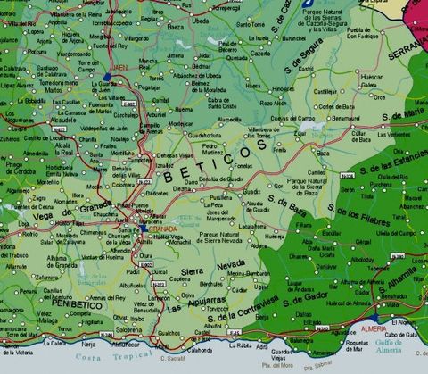 mapa carreteras provincia granada Mapa de carreteras de la Provincia de Granada | Gifex