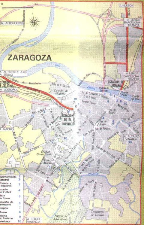 Zaragoza map, Spain