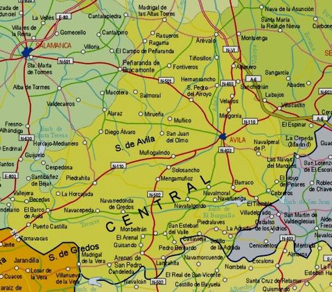 mapa de carreteras de avila Mapa de la Provincia de Ávila   Ávila | Gifex