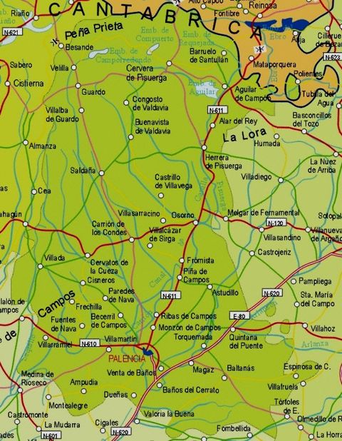 Province of Palencia road map