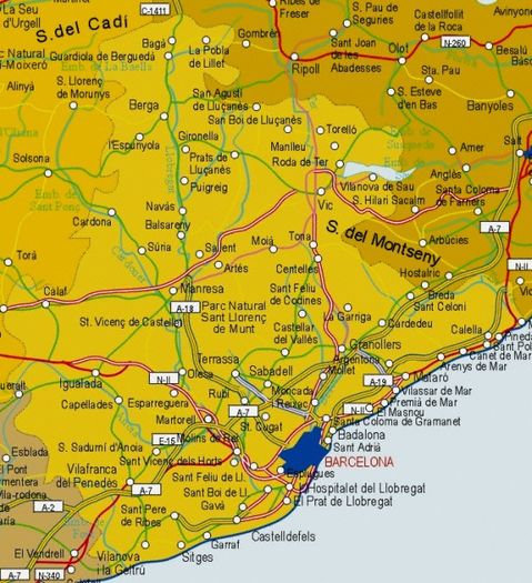 Province of Barcelona map