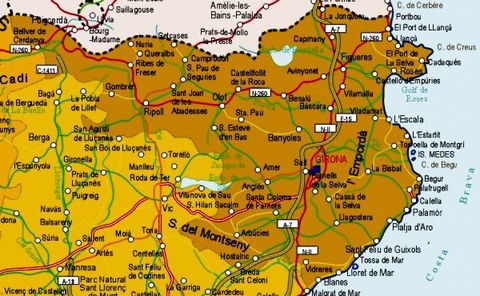 Mapa de carreteras de la Provincia de Gerona