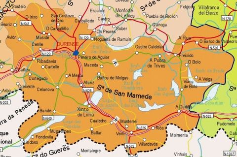 Province of Ourense road map