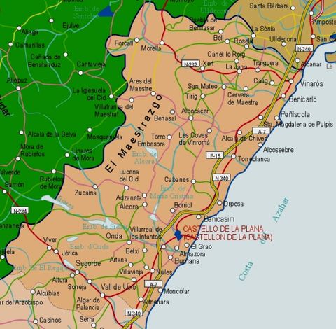 Province of Castellón map