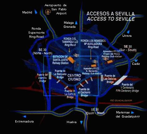 Accesos a Sevilla, España