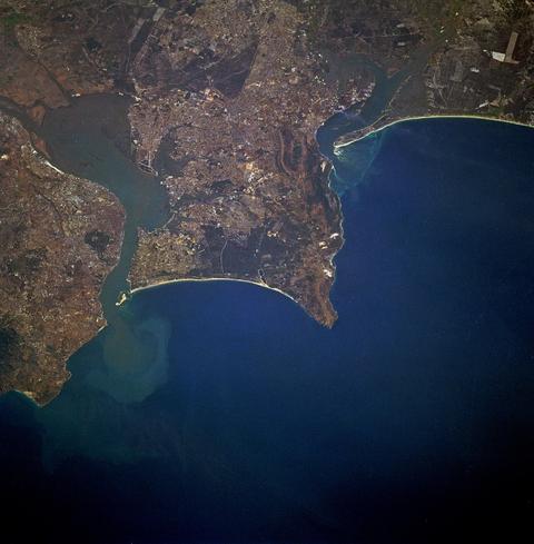 Satellite image of Lisbon and Tagus River
