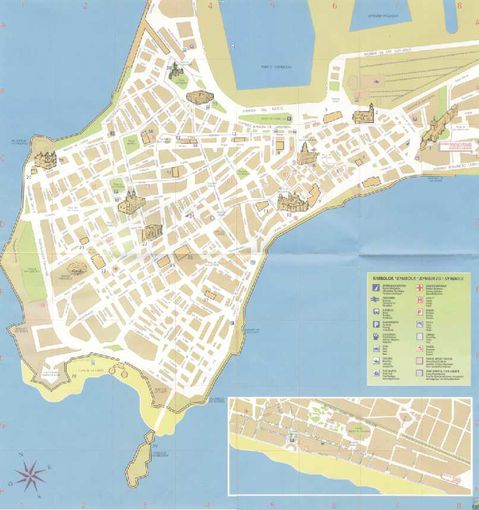 Map of the city of Cadiz