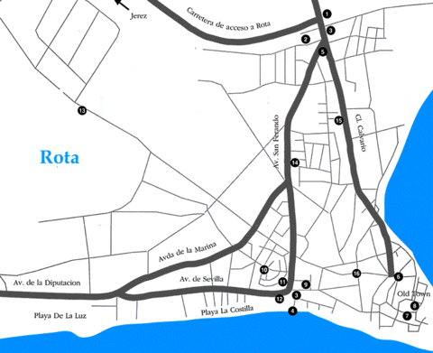 Mapa turístico de Rota 1999