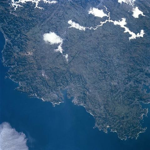 Imagen satelital de la region de La Coruña