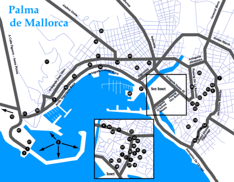 Mapa turístico de Palma de Mallorca 1999