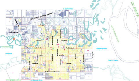 Map of Resistencia, Chaco, Argentina