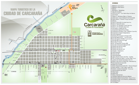 Mapa of Carcarañá, province of Santa Fe, Argentina