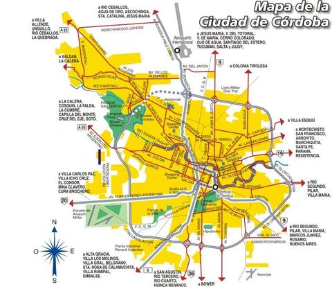 Road access to the city of Córdoba, Argentina