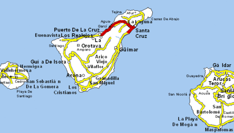 Mapa de carreteras de la Isla El Hierro