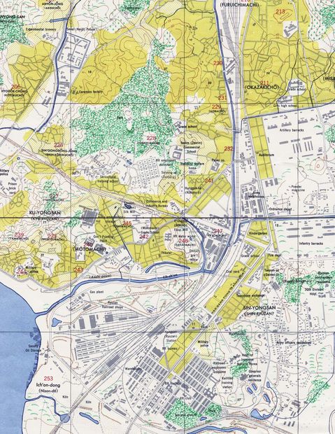 Southern Seoul Map, South Korea 1946