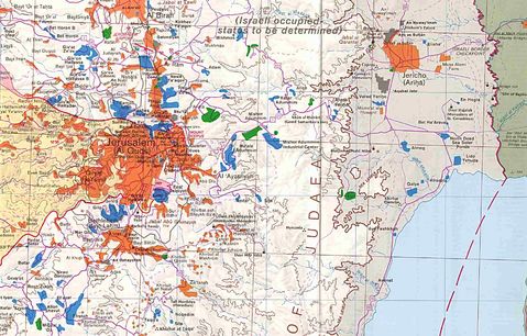 Mapa de la Región de Jerusalén-Jericó, Israel