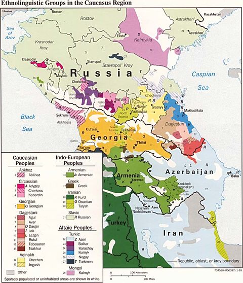 Ethno-linguistic groups in the Caucasus region