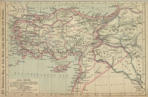 Map of Asia Minor Under the Greeks and Romans